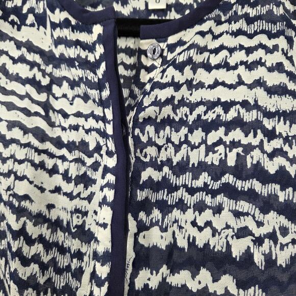 Trina Turk Women's SZ 0 Lyric Woodblock Zig Zag Gauze Sleeveless Dress - Picture 4 of 5